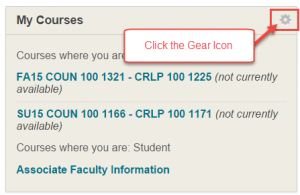 Gear Icon in My Courses Module