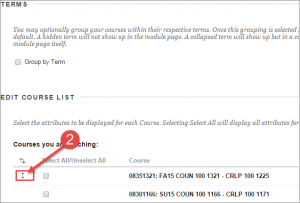 Edit Course List Order in Blackboard