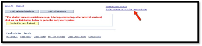 Student Orientation Link location on SURF