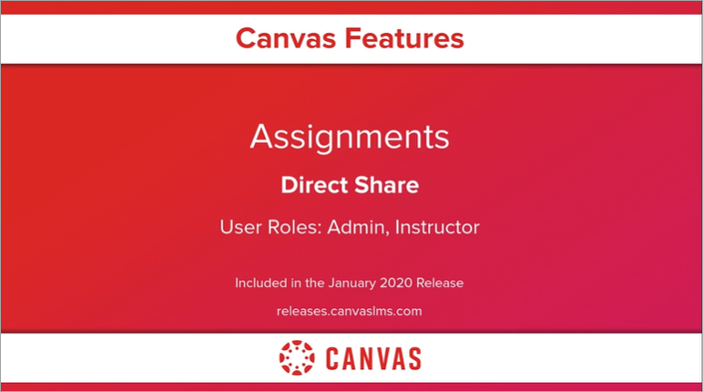 Assignments Direct Share Release Video Screencast