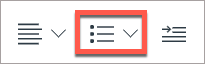 List style button highlighted in the Rich Content Editor.