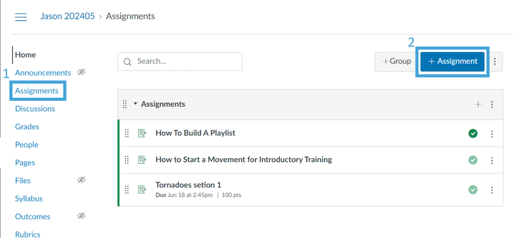 1. Assignment, then 2. + Assignment