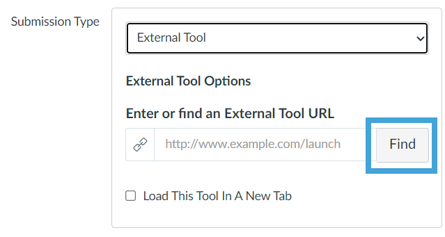 External Tool, then click Find button