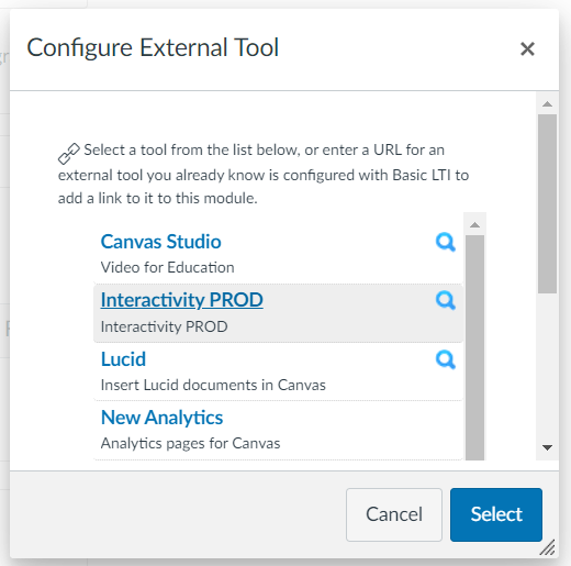 Click the Select button