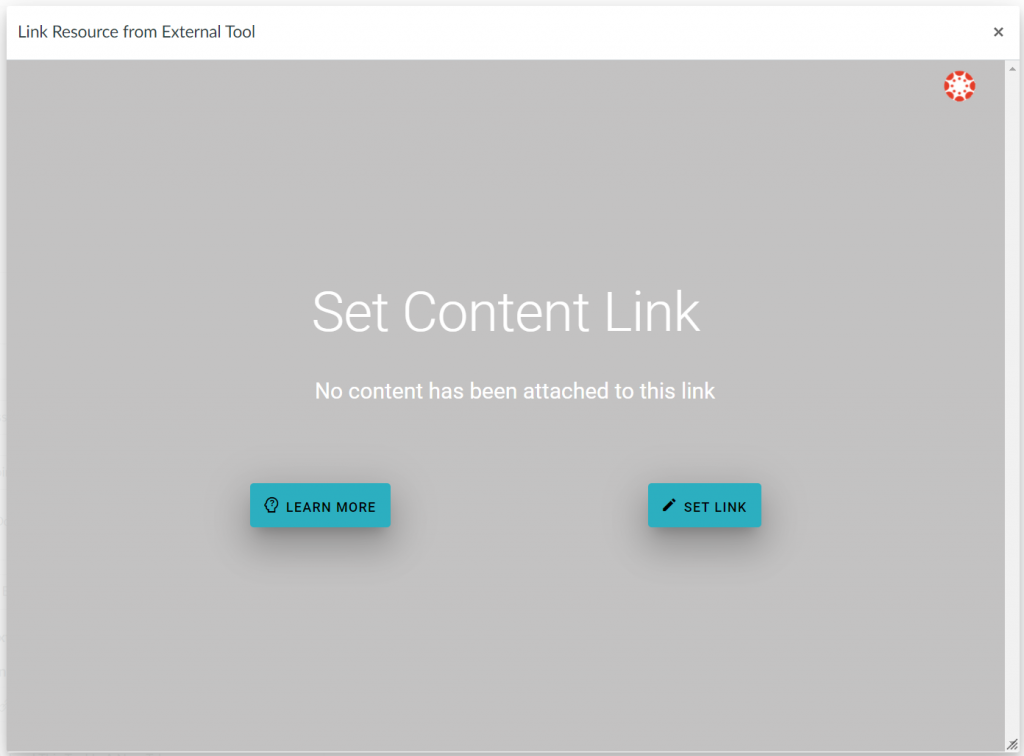 Set Content Link page - Click Set Link