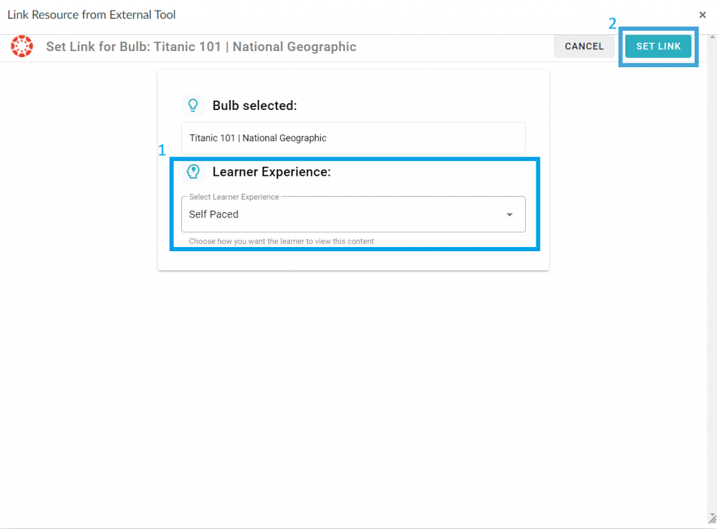 Click the Set Link button